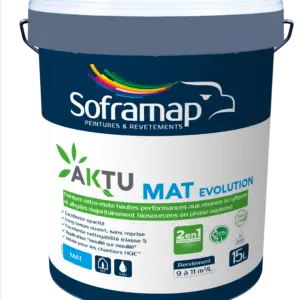 Peinture murs mate 2 en 1 biosourcée Aktu Mat