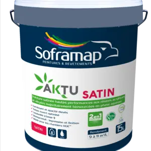 Peinture murs satinée biosourcée Aktu Satin