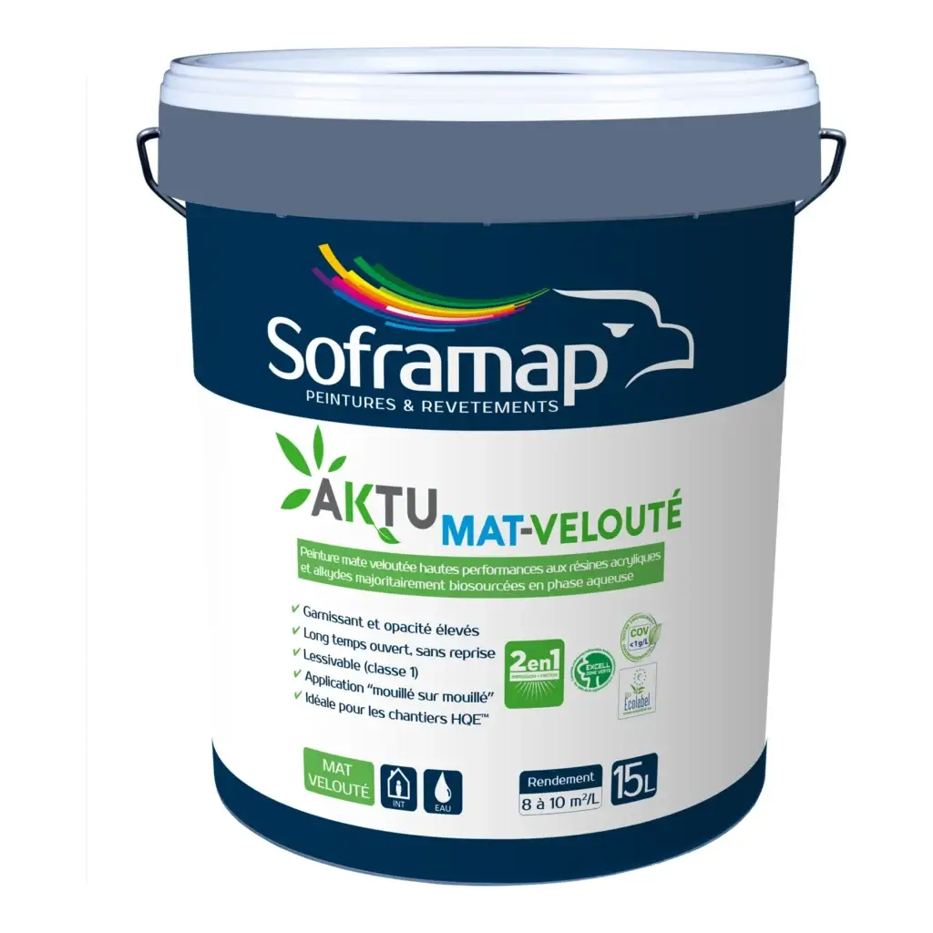 Peinture murs mate veloutée Aktu