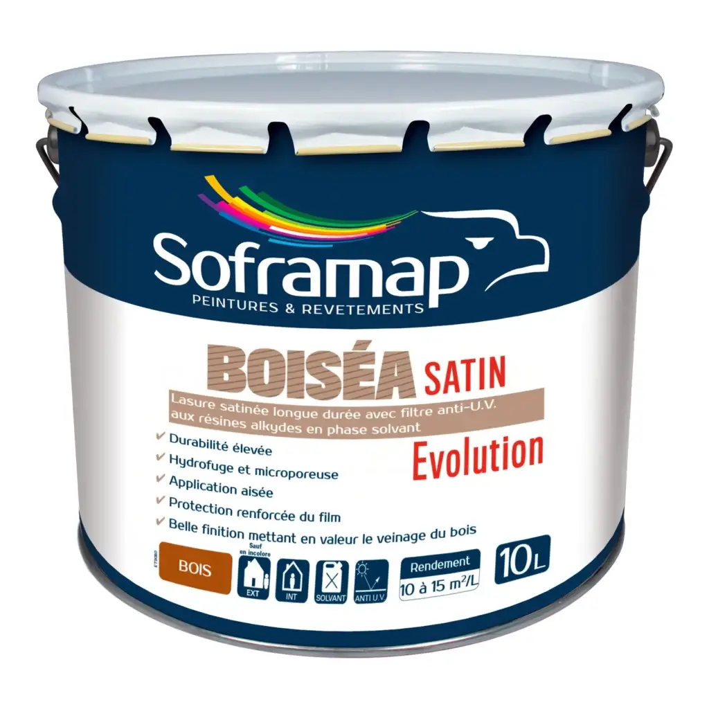 Lasure bois satinée incolore Boisea Évolution