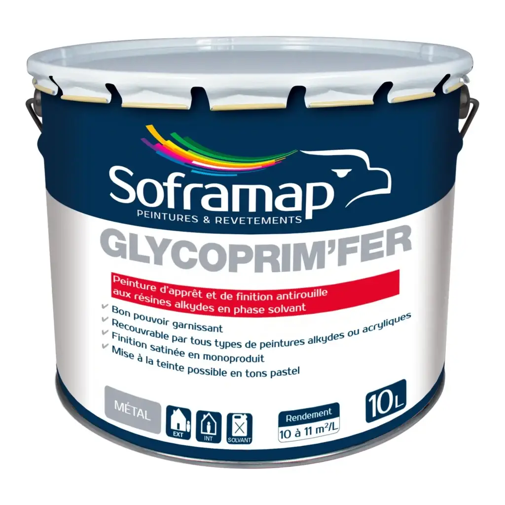 Primaire et finition antirouille satiné Glycoprim'Fer