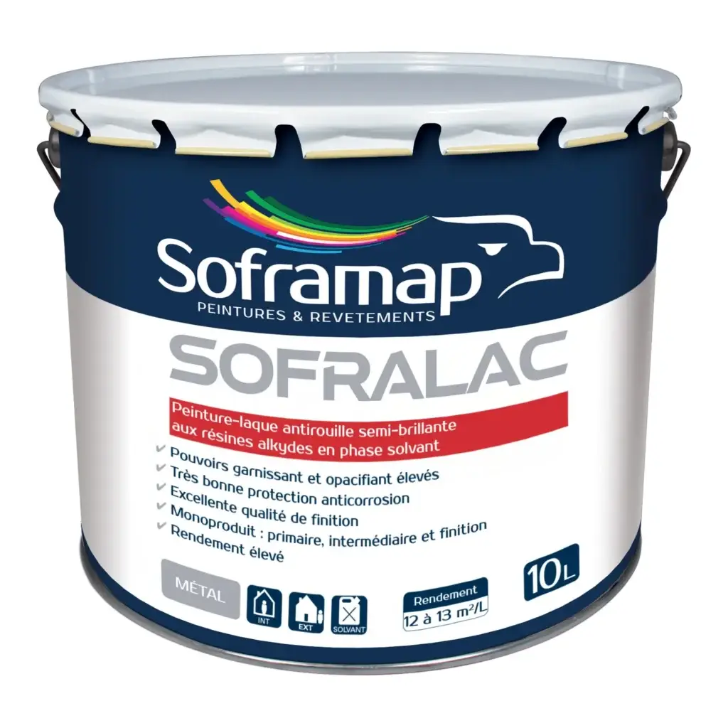 Laque antirouille semi-brillante métal Sofralac