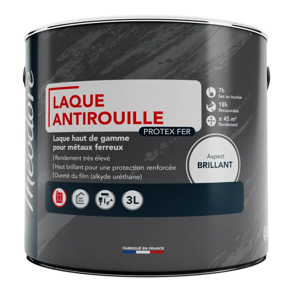 Laque antirouille brillante pour métaux Protexfer