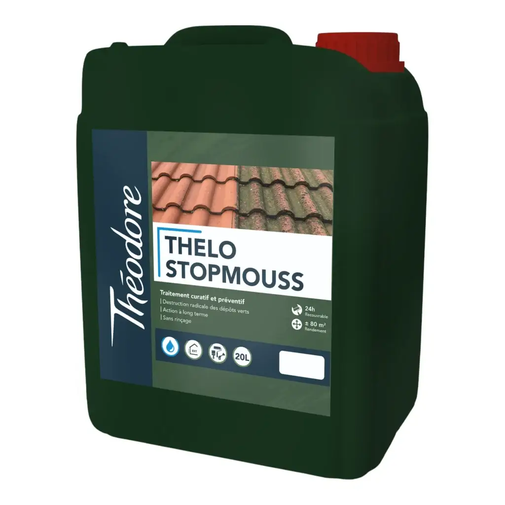 Traitement anti-mousse façades et toitures Thélo Stopmouss